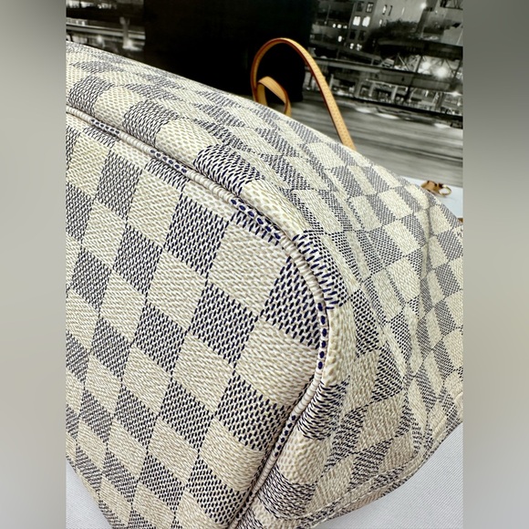 💕SOLD💕Louis Vuitton Neverfull MM Azur Beige Cursive - Picture 10 of 16
